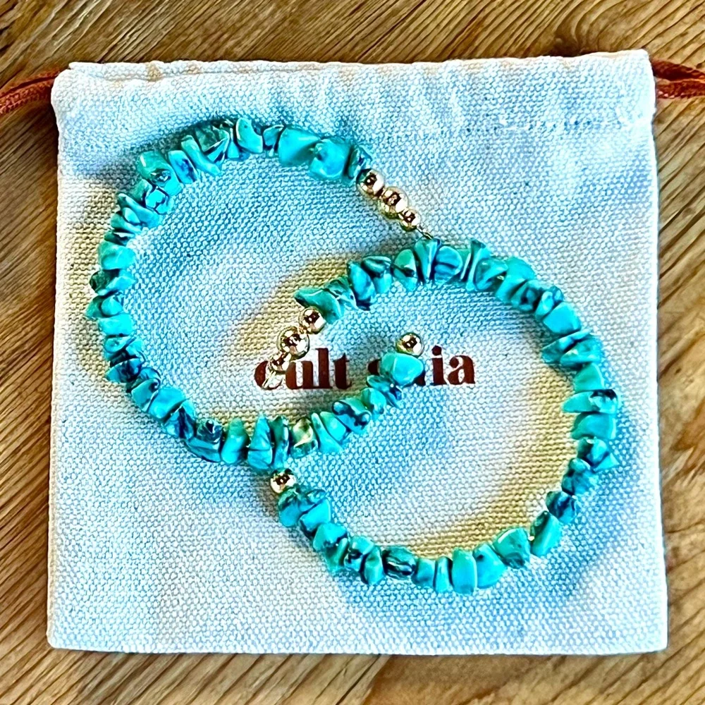 🌺🎉HP🎉🌺 NWT Cult Gaia Shirin Large Hoop Earrings - Picture 5 of 16